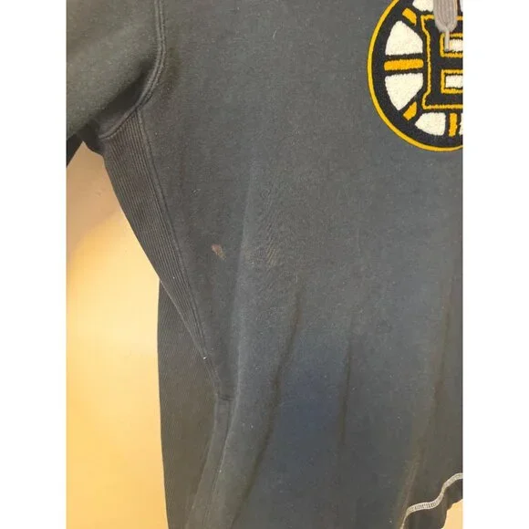 Boston Bruins Majestic NHL Hoodie Sweatshirt Waffle Knit Lined Size L Eastern Co - Picture 10 of 16